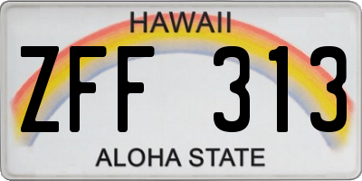 HI license plate ZFF313