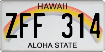 HI license plate ZFF314