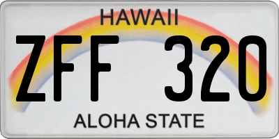 HI license plate ZFF320