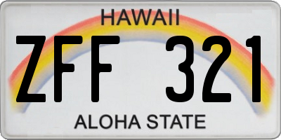HI license plate ZFF321