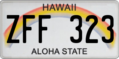 HI license plate ZFF323