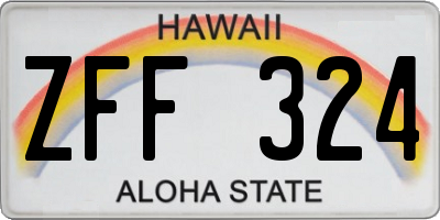 HI license plate ZFF324