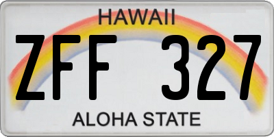 HI license plate ZFF327