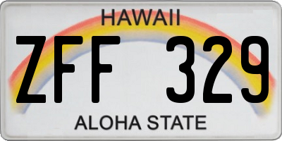 HI license plate ZFF329