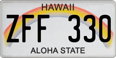 HI license plate ZFF330
