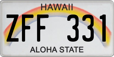 HI license plate ZFF331