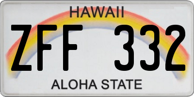HI license plate ZFF332