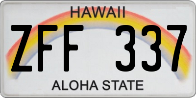 HI license plate ZFF337