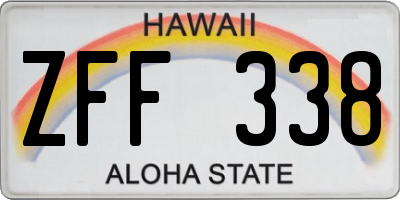HI license plate ZFF338