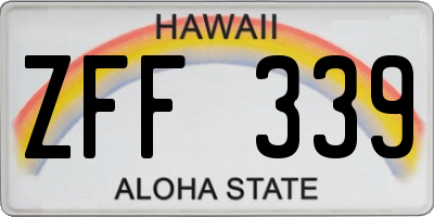 HI license plate ZFF339
