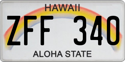 HI license plate ZFF340