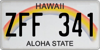 HI license plate ZFF341