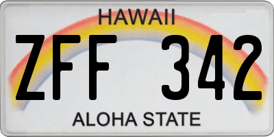 HI license plate ZFF342