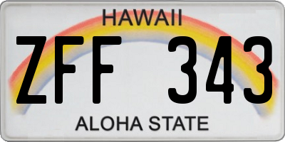 HI license plate ZFF343