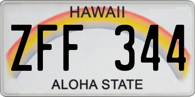 HI license plate ZFF344