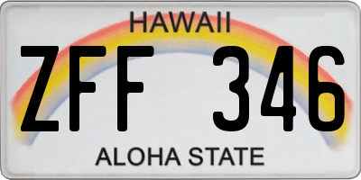HI license plate ZFF346