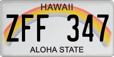 HI license plate ZFF347