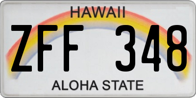 HI license plate ZFF348