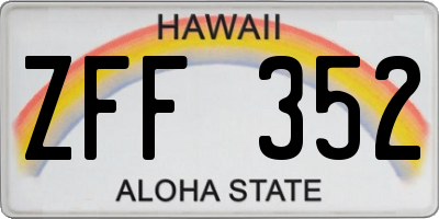HI license plate ZFF352