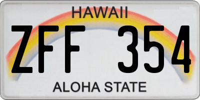 HI license plate ZFF354