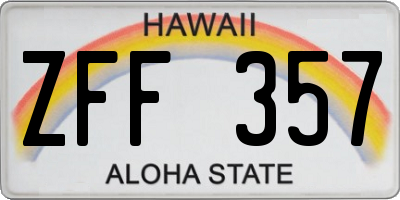 HI license plate ZFF357