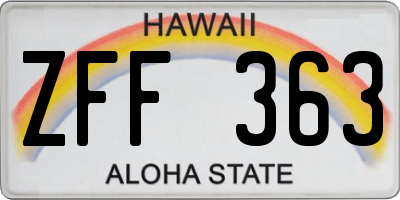 HI license plate ZFF363
