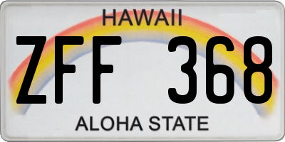 HI license plate ZFF368