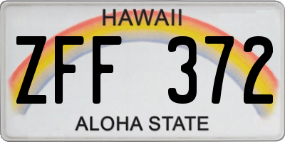 HI license plate ZFF372