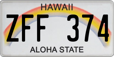 HI license plate ZFF374