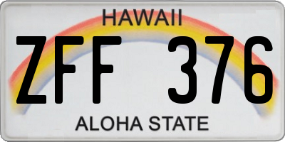 HI license plate ZFF376