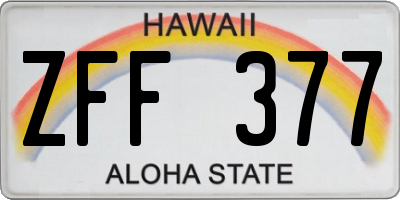 HI license plate ZFF377