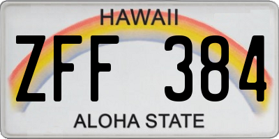 HI license plate ZFF384