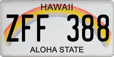 HI license plate ZFF388