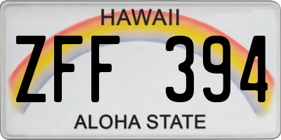 HI license plate ZFF394