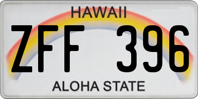 HI license plate ZFF396