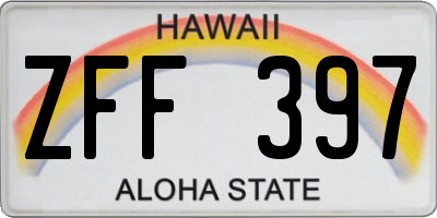 HI license plate ZFF397