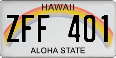 HI license plate ZFF401