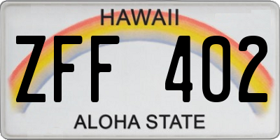 HI license plate ZFF402