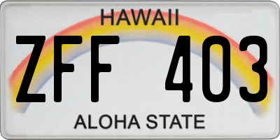 HI license plate ZFF403