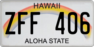 HI license plate ZFF406