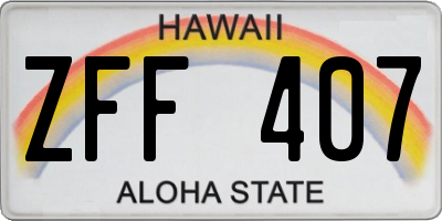 HI license plate ZFF407