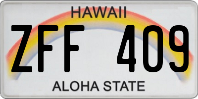 HI license plate ZFF409