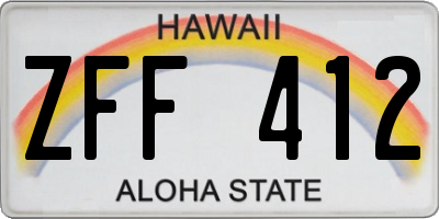 HI license plate ZFF412