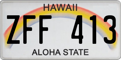 HI license plate ZFF413