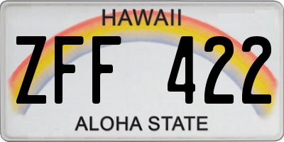 HI license plate ZFF422