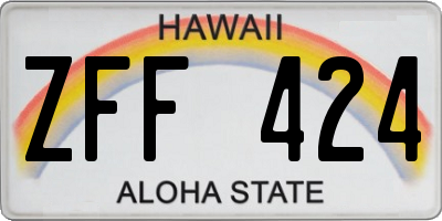 HI license plate ZFF424