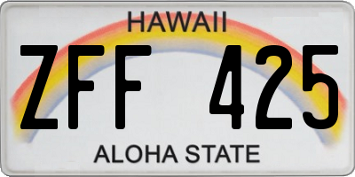 HI license plate ZFF425