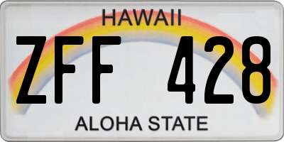 HI license plate ZFF428