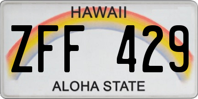 HI license plate ZFF429