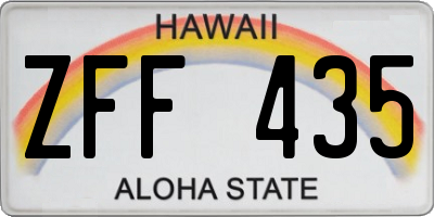HI license plate ZFF435
